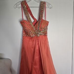 Anny Lee Coral Beaded Prom Bridesmaid Dress SP5748